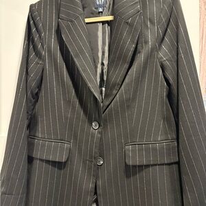 GAP Black and White Pinstripe Blazer Tailored Fit
